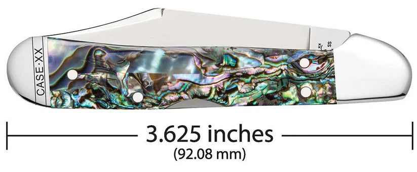 Case Mini CopperLock® – Smooth Abalone – Tru-Sharp™ Stainless Steel – Made in USA