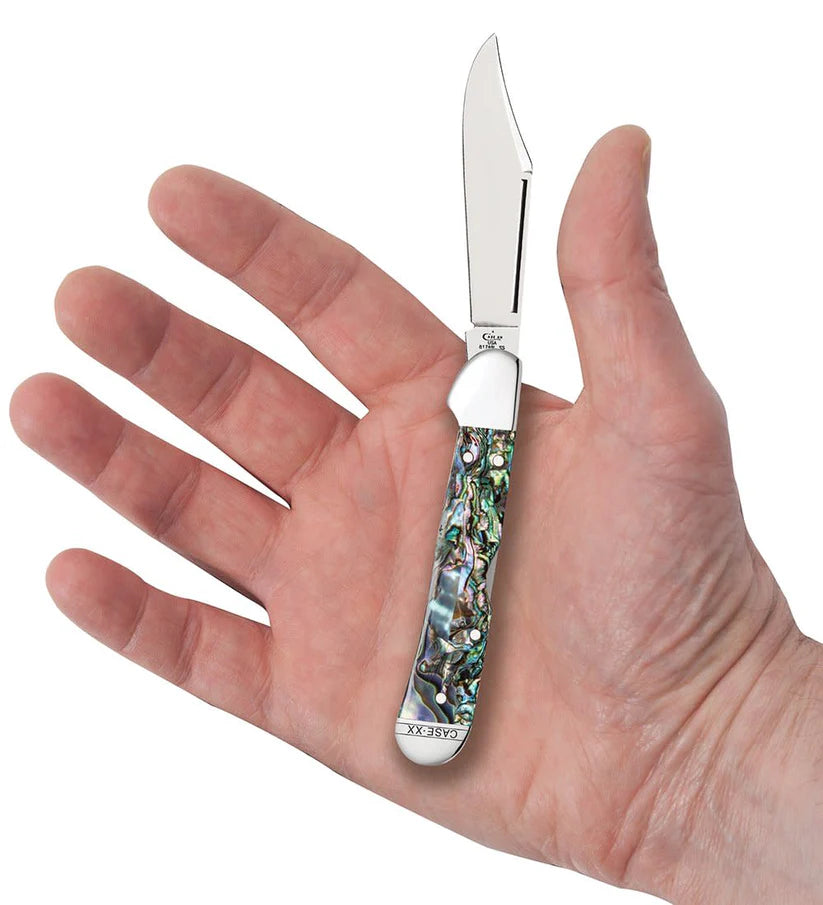 Case Mini CopperLock® – Smooth Abalone – Tru-Sharp™ Stainless Steel – Made in USA