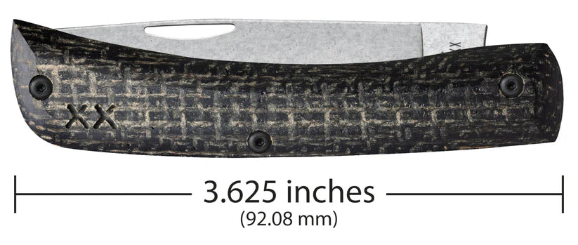 Case Crossroads™ XR Sod Buster® Jr – Black Laminate Burlap &amp; Dayglow G-10 – S35VN Steel – Made in USA