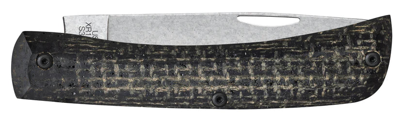 Case Crossroads™ XR Sod Buster® Jr – Black Laminate Burlap &amp; Dayglow G-10 – S35VN Steel – Made in USA