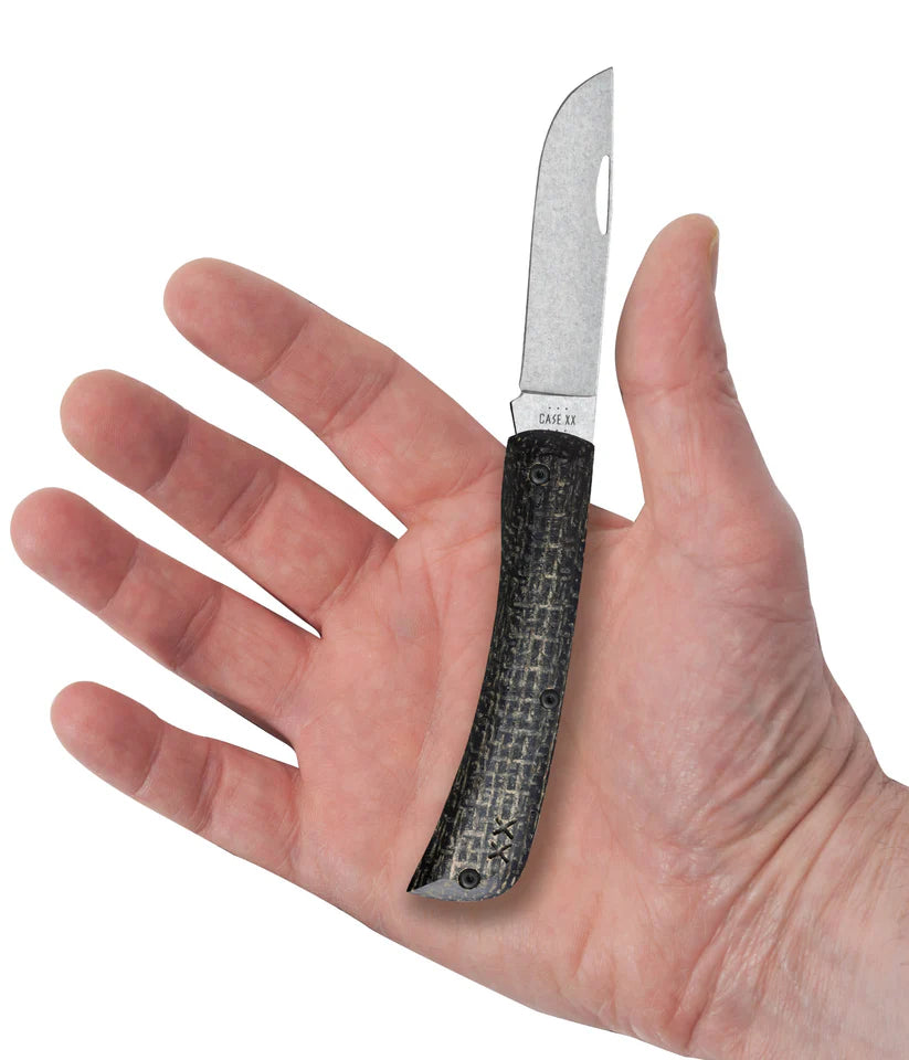 Case Crossroads™ XR Sod Buster® Jr – Black Laminate Burlap &amp; Dayglow G-10 – S35VN Steel – Made in USA