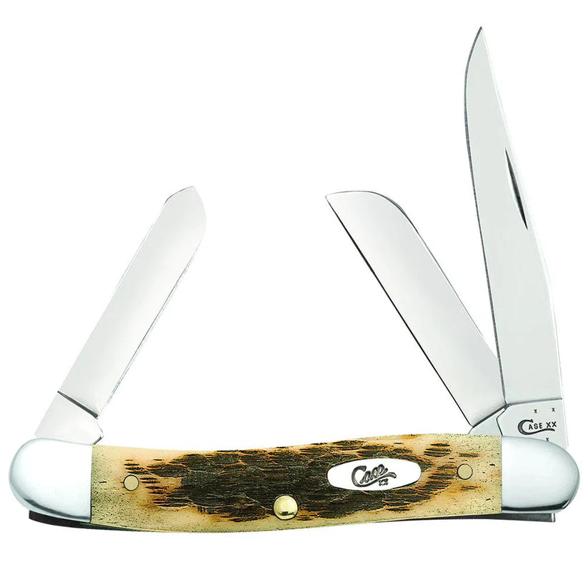 Case Medium Stockman – Amber Bone CS – Carbon Steel – Made in USA