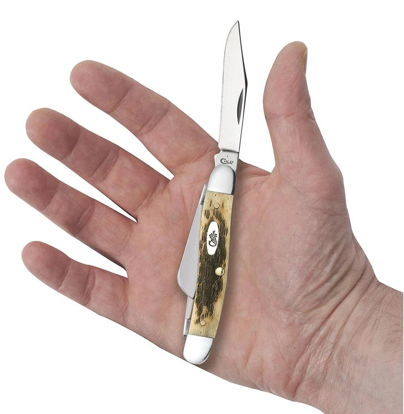 Case Medium Stockman – Amber Bone CS – Carbon Steel – Made in USA