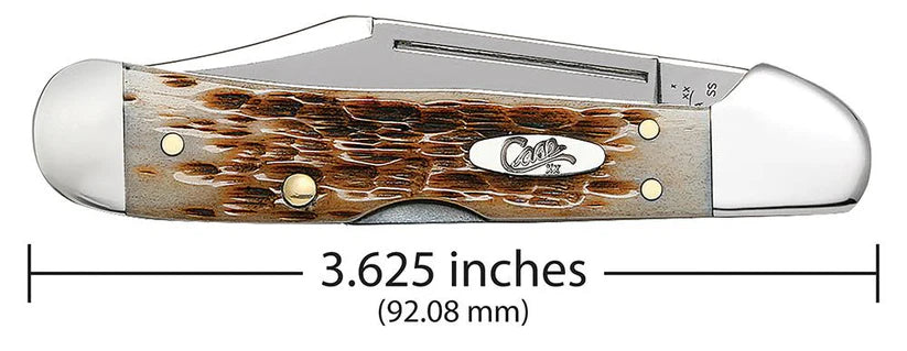 Case Mini CopperLock® – Amber Bone – Tru-Sharp™ Stainless Steel – Made in USA