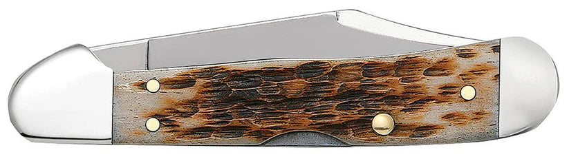 Case Mini CopperLock® – Amber Bone – Tru-Sharp™ Stainless Steel – Made in USA