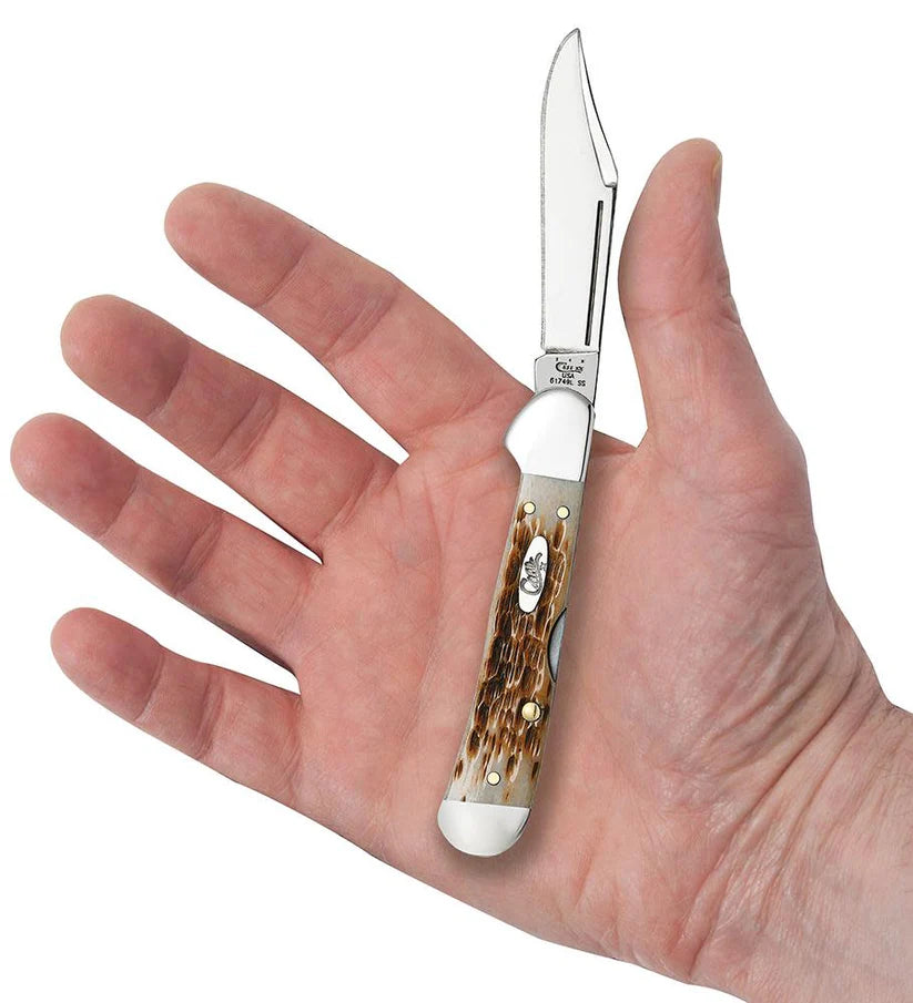 Case Mini CopperLock® – Amber Bone – Tru-Sharp™ Stainless Steel – Made in USA