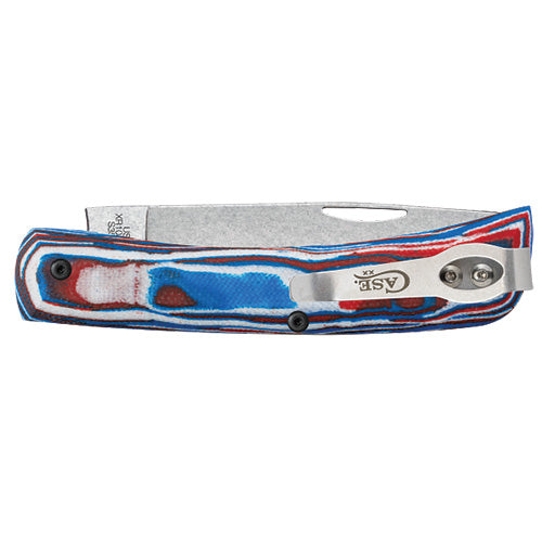 Case Crossroads™ XR Sod Buster® Jr – Red, White & Blue Burl G-10 (XR10137C)