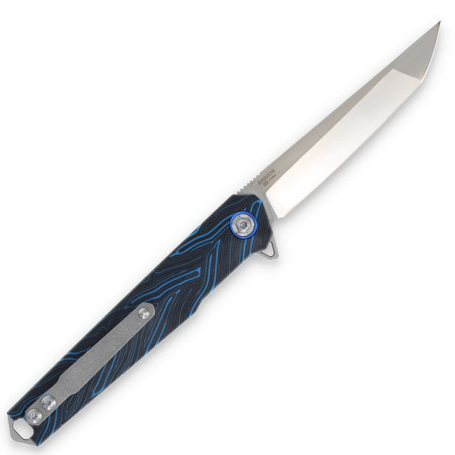 Rough Ryder Reserve RRR028 Tanto Linerlock Knife – Black/Blue G-10