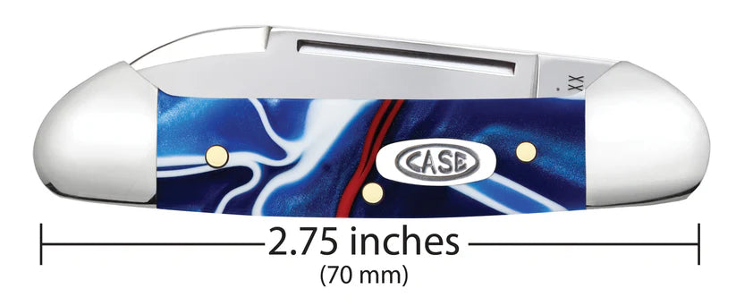 Case Baby Butterbean – Patriotic Kirinite® – Tru-Sharp™ Stainless Steel – Made in USA